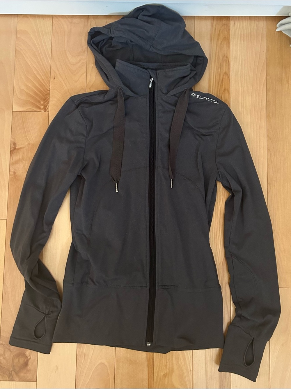 Women’s Hooded Zip Jacket in Charcoal Gray -